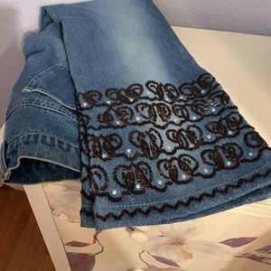 Vintage Glass Beaded Jeans